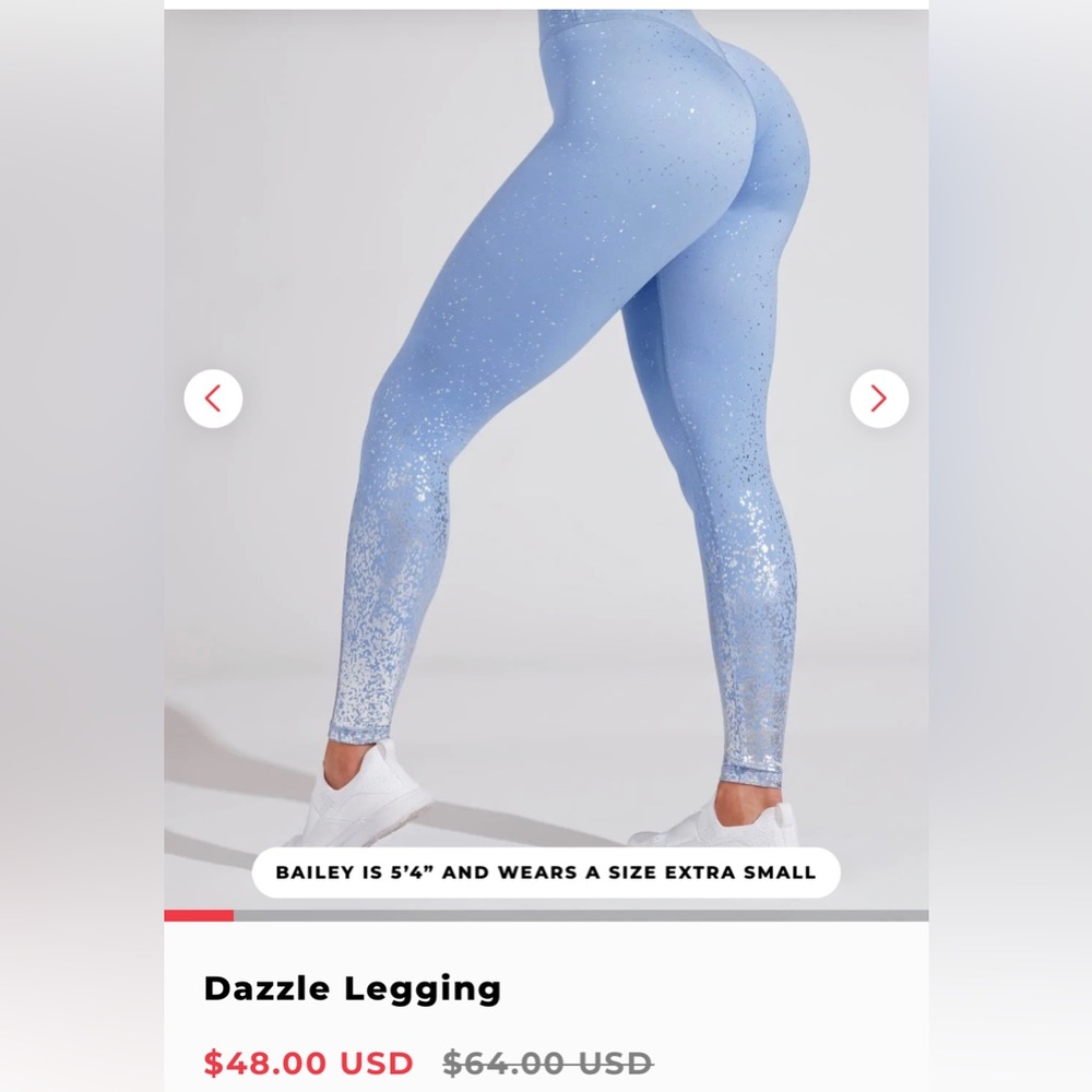 Buffbunny Medium Dazzle Leggings in Rainwater Silver